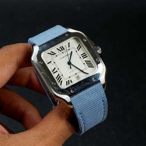 cartier santos medium strap size|cartier santos quick release strap.